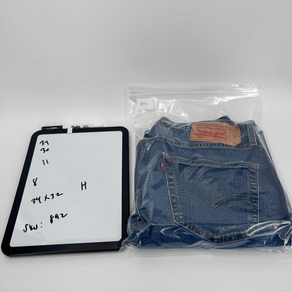 Levi's 501 Jeans Mens 34x32 (34x30 ACTUAL) Original Fit Button Fly Blue Denim - Picture 11 of 11